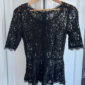 Aritzia Babaton Lace Peplum Top